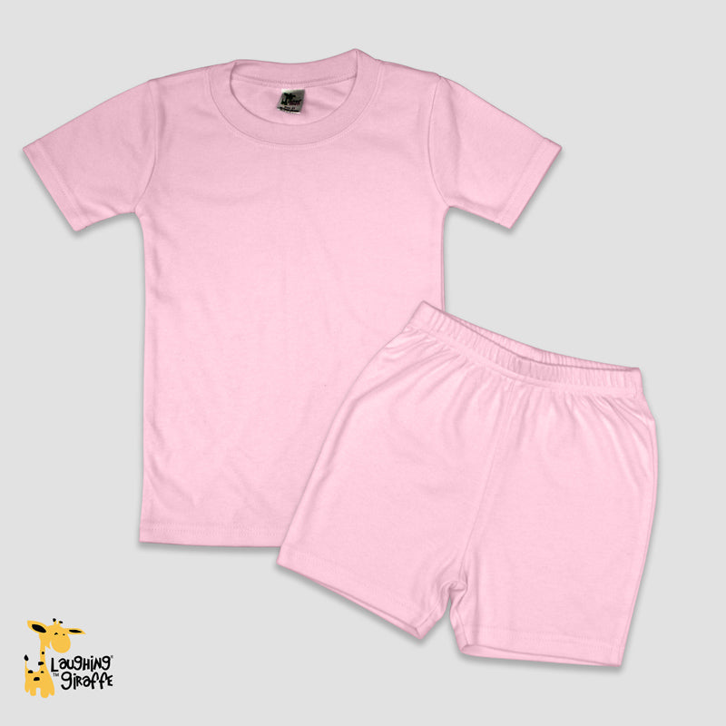 Pink Toddler Short Sleeve T-Shirt and Shorts Set - Polyester-Cotton Blend Pink 5T