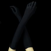 Black elbow-length gloves on a transparent background
