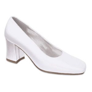 Classic Rhinestone Wedding Pumps – White Edition #0265