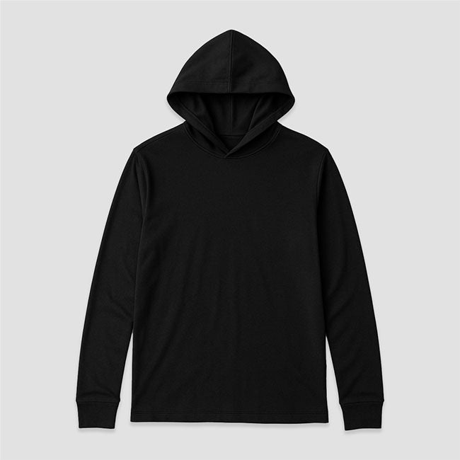 Long Sleeve Hooded Tees - Black - 65% Polyester / 35% Cotton Black XL