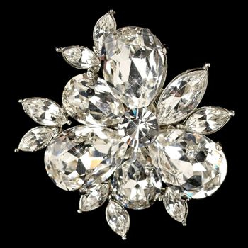 Rhodium Clear Rhinestone Abstract Mini Hair Clip 112 33 1