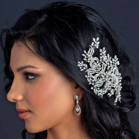 Couture Floral Comb – Silver Edition #1194