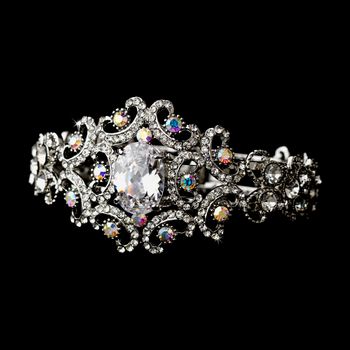 Silver Clear Bangle Bracelet B 1327 39