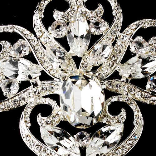 Silver Clear Brooch 44 45