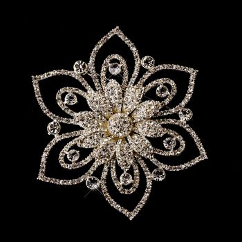 Silver Clear Rhinestone Brooch 140 64