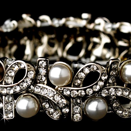 Silver White Pearl Bracelet 967 49