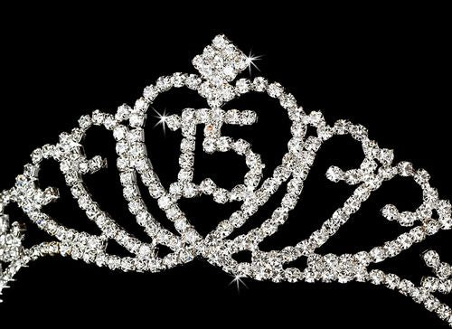 Classic Quinceañera Tiara – White Edition #0206