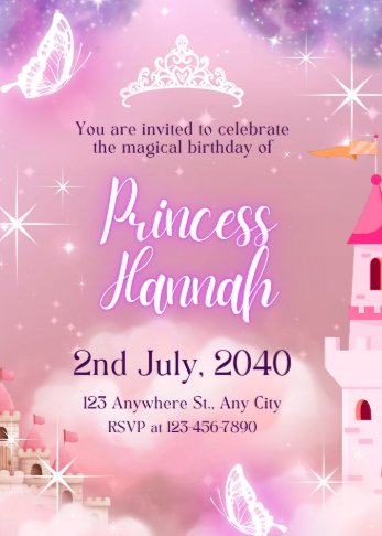 Royal Princess Birthday Invitations