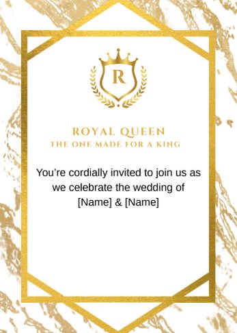 Royal Queen Made for A King Wedding Invitations