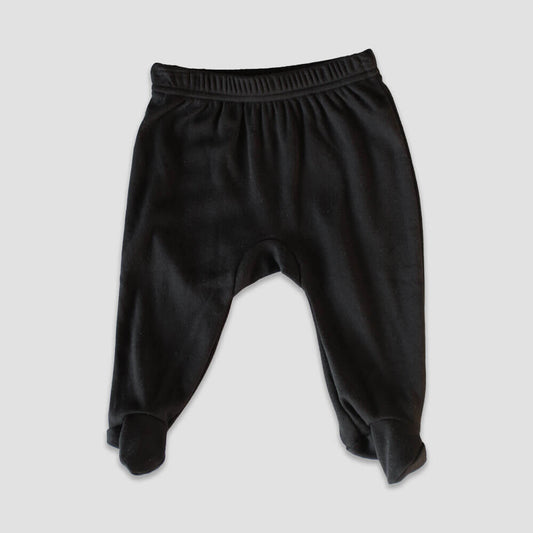 Baby Footed Pants – Polyester Cotton Blend Black Black 6-12M