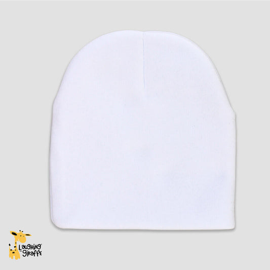 Fleece Baby Beanie Hats - 100% Polyester White White 0-6M